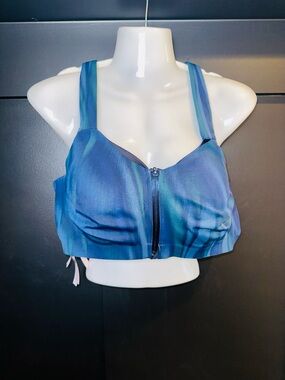 Victoria's Secret VSX Knockout Blue Ombre Front-Zip Sports Bra